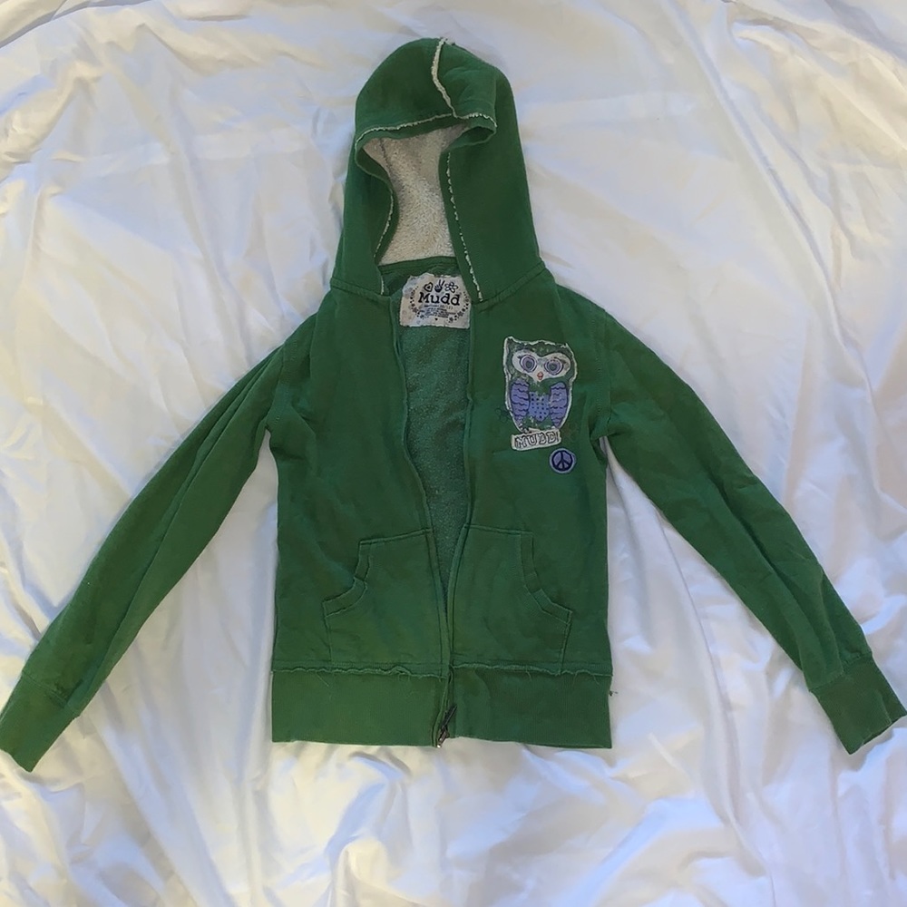 Girls green owl jacket